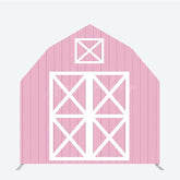 Lofaris Pink White Farm Barn Door Arch Party Decor Backdrop